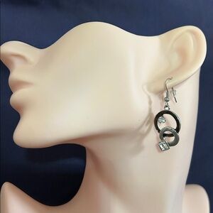 Black and rhinestone earrings